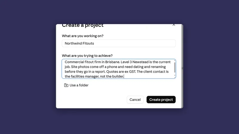 How do Claude projects stop you re-explaining your business?