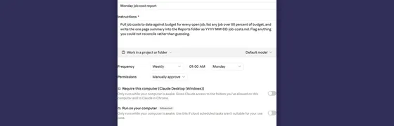 Can a Claude scheduled task write your Monday report?