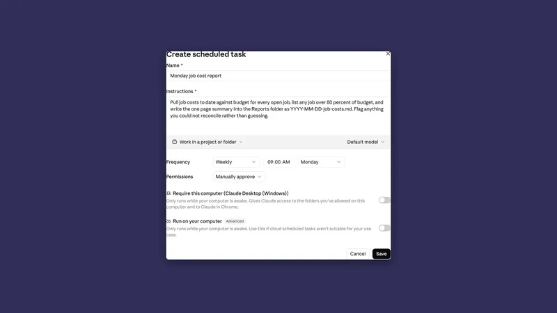 Can a Claude scheduled task write your Monday report?